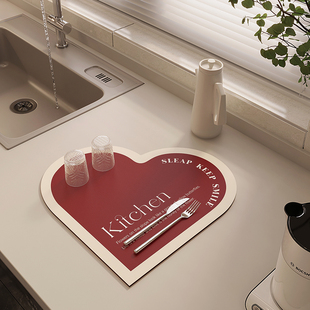 厨房沥水垫台面硅藻泥吸水垫洗手台桌面杯垫碗盘防滑防溅水垫子