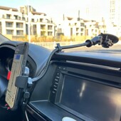 车载手机支架吸盘式 汽车铁杆手机支撑架车内导航轿车货车通用长款