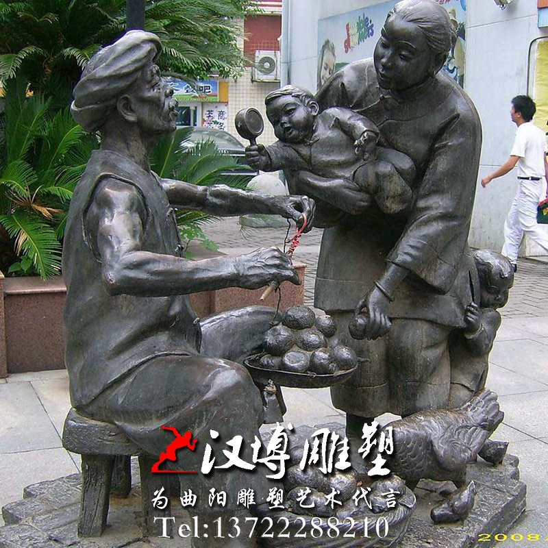 民俗文化小品雕塑陕西腰鼓人物雕塑玻璃钢铸铜城市博物馆景观雕塑