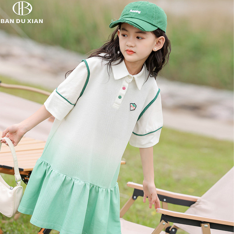 亲子装女童夏装连衣裙短袖polo裙洋气女孩中大童母女公主t恤裙子,童装/婴儿装/亲子装,连衣裙,淘宝优惠券,粉丝福利购,淘宝优惠卷