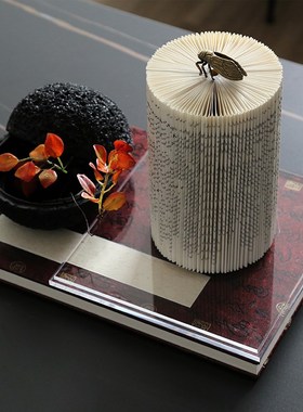 新中式侘寂风黑色装饰罐折纸艺术创意组合套装样板间茶艺布置摆件