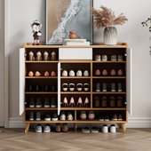 入户家用门口大容量鞋 岩板收纳多功能玄关客厅橱柜 柜实木北欧日式