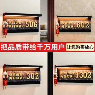招财猫门牌号码牌家用高级感轻奢创意入户门玄关装饰品个性旺宅门