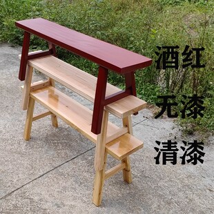 家用原木清漆长板凳木头凳子舞蹈凳练功凳饭店红横头长条凳子实木