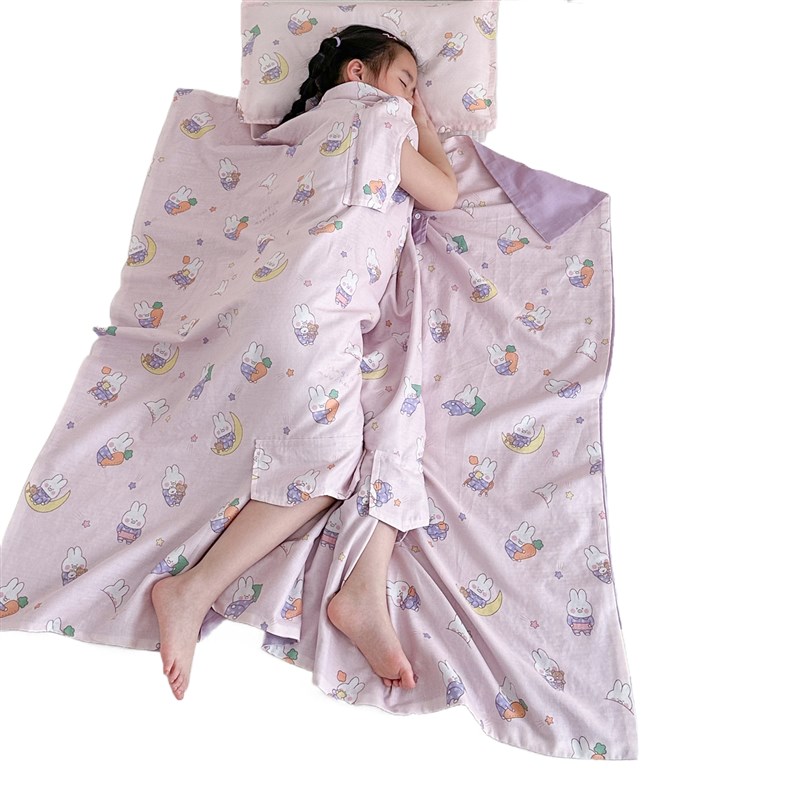 夏季纱布儿童防踢被子全棉护肚睡袋婴幼儿小学生防着凉神器