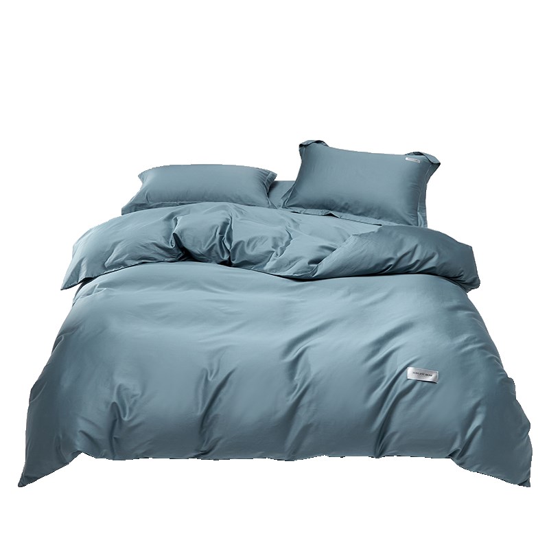100支长绒棉贡缎被套单件 全棉简约纯色被套床单床笠四件套