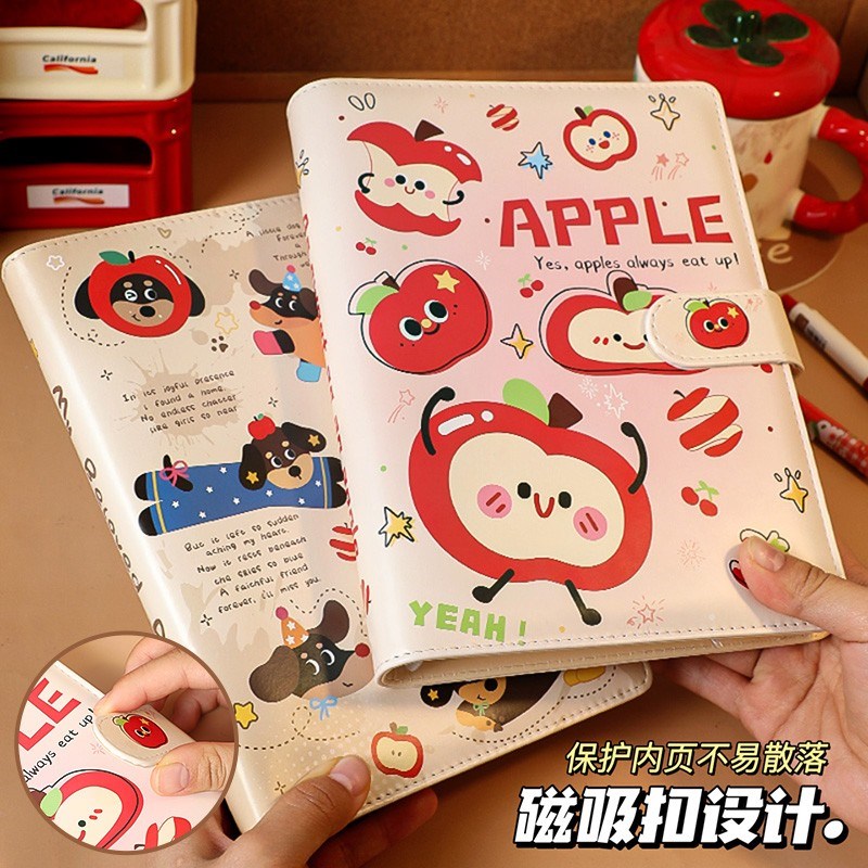 腊肠小狗PU磁扣活页本高颜值日记笔记本可爱女生a5好看可爱本子