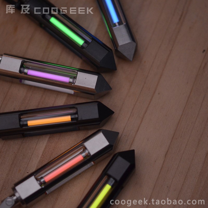 库及钛合金氚气管钥匙扣自发光25年项链吊坠可拆卸核反应堆尖头