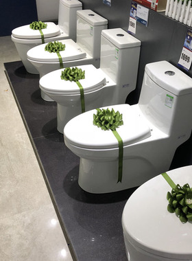 样板房坐便器装饰花酒店坐便器盖卫浴马桶软装花展厅装饰品花摆件