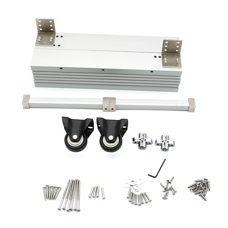 伸缩书桌滑道橱柜桌面餐桌隐形隐藏导轨道滑轨抽拉折叠桌五金配件