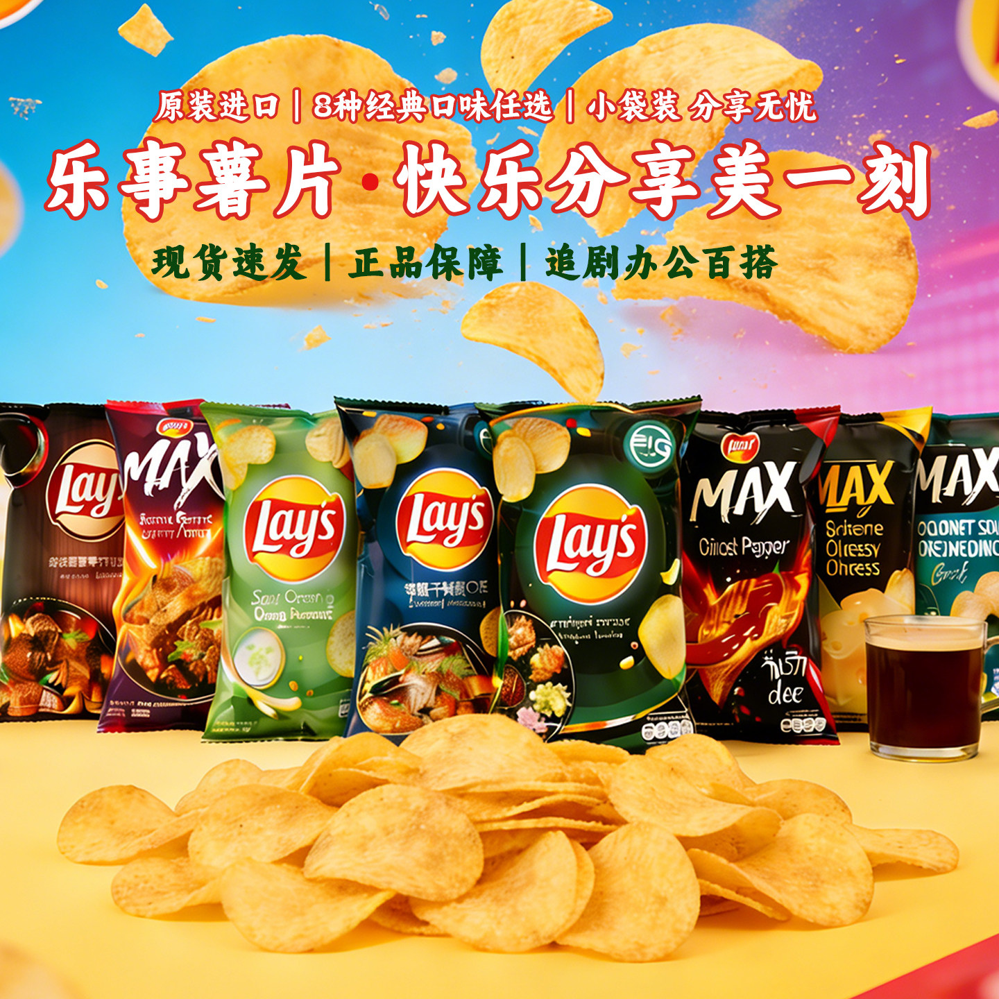 泰国乐事进口薯片进口薯片冬阴功味膨化零食休闲食品下午茶小吃香