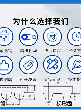 橡胶同步带HTD2400-5M 2450-5M 2600-5M 齿形传动带皮带