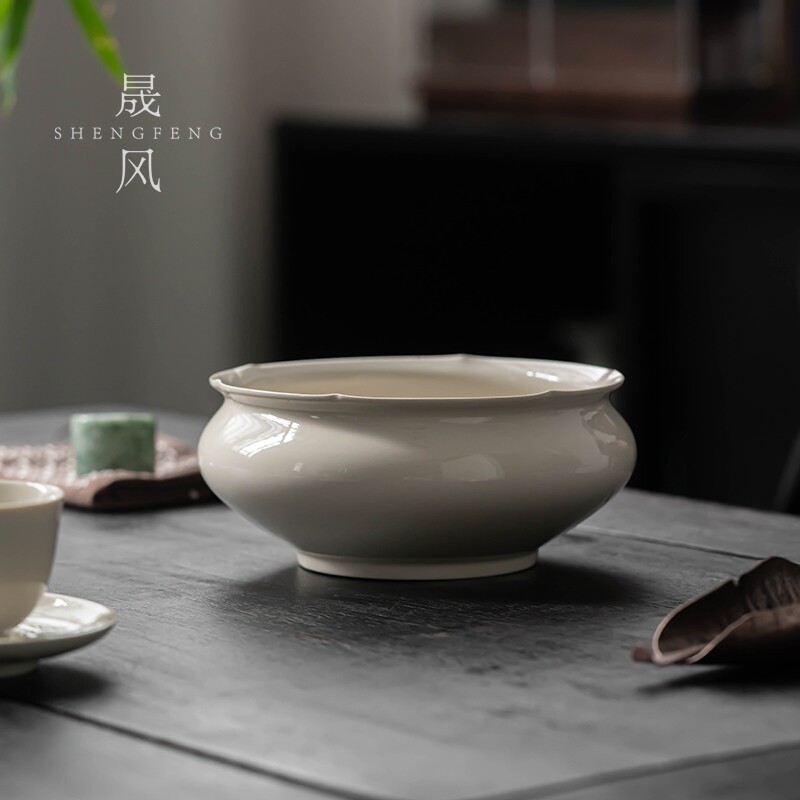 草木灰建水茶洗笔洗水盂茶渣缸陶瓷大号废水桶烟灰缸茶具配件杯洗