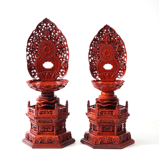 莲花底座观音财神实木莲花座椭圆关公背光加高定制摆托架佛像底座