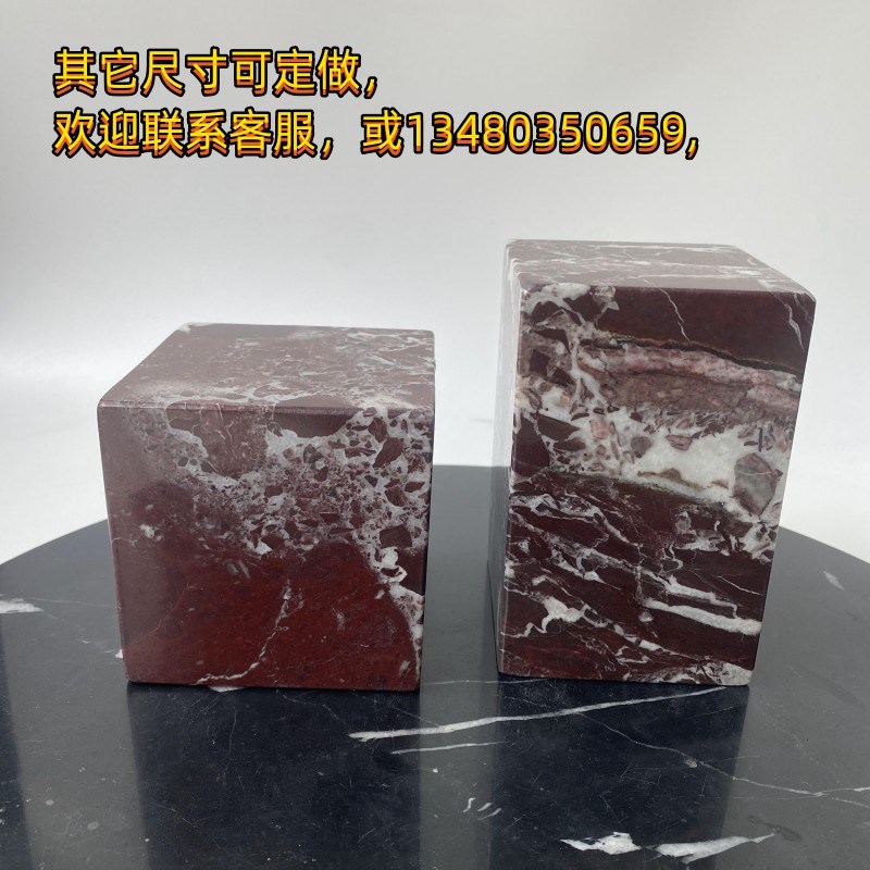 天然大理石材实心小方块组合工艺饰品雕塑展示架拍摄道具书档底座