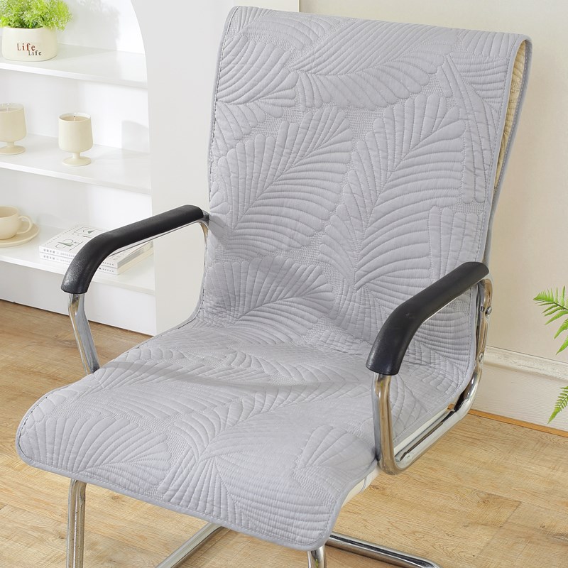 四季纯棉布艺连体椅子坐垫靠背一体防滑办公电脑餐桌椅连体座垫套