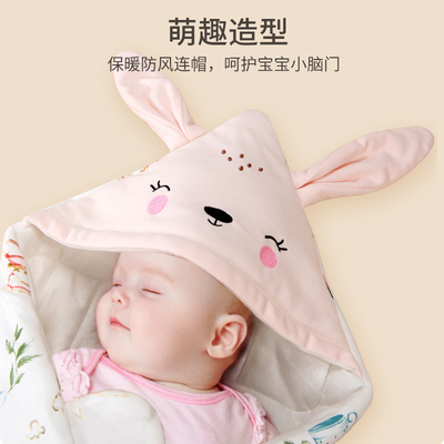 包被新生婴儿初生抱被纯棉春秋冬季宝宝产房包单豆豆绒加厚款保暖