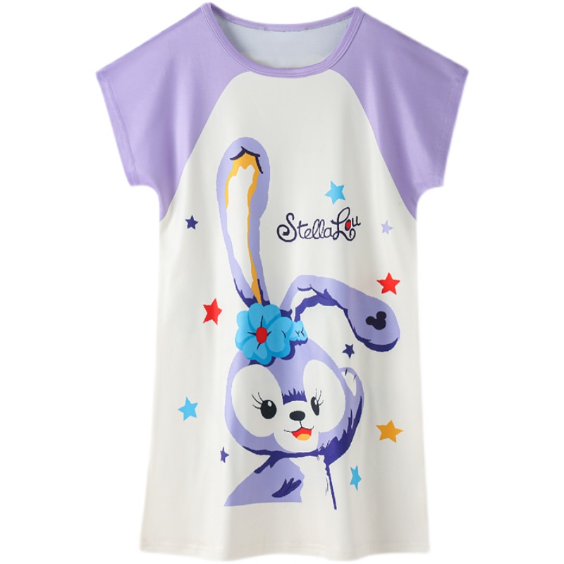 儿童睡衣女童睡裙夏季薄款短袖纯棉小女孩公主洋气连衣裙家居服裙