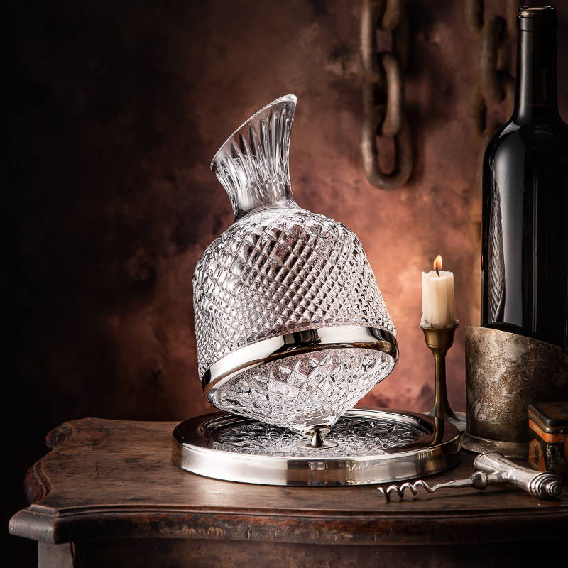 高级感水晶红酒杯套装欧式玻璃陀螺醒酒器大号勃艮第葡萄高脚杯子