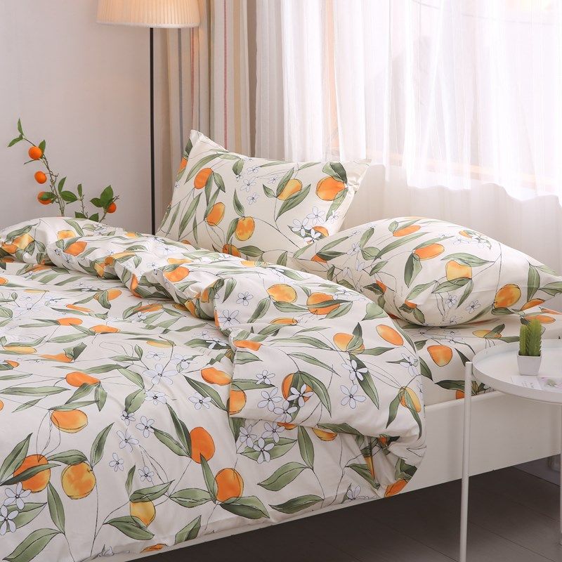 唯美春桃 秋冬纯棉被套单件1.5x2.0x2.3全棉斜纹被罩可裸睡日式风