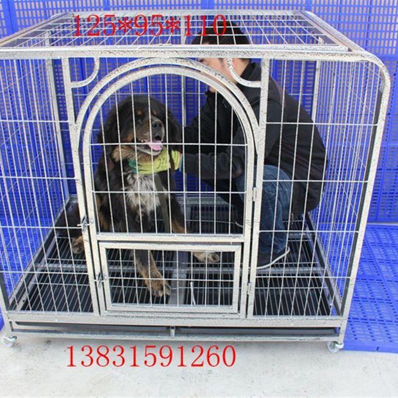 包邮125加粗金毛哈士奇边牧大型狗笼子加粗宠物方管笼中型犬围栏
