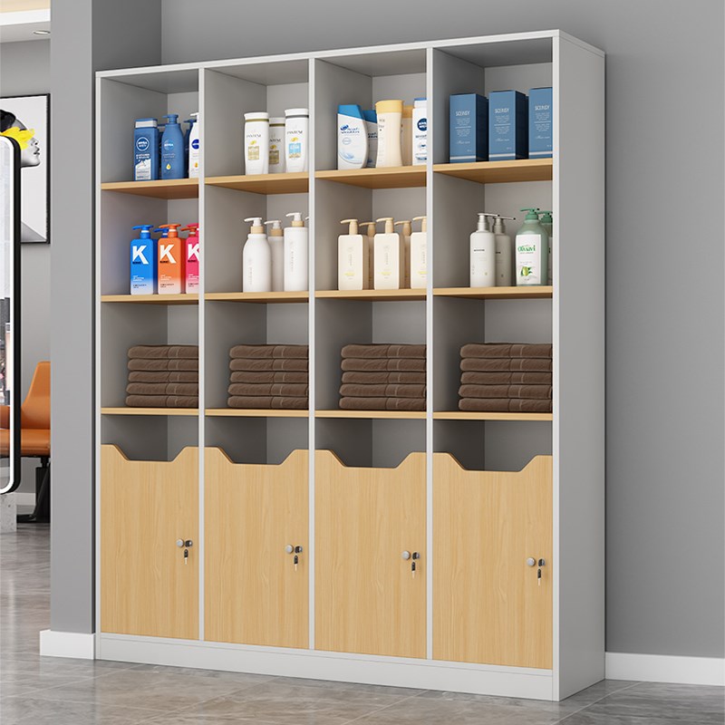 毛巾柜木质理发店美容院商用储物柜美发储物瑜伽馆健身房产品货柜