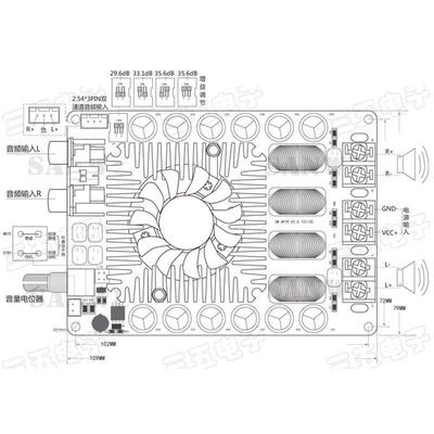TDA7498E 数字功放板 2X160W立体声BTL220W单声道 大功率数字功放