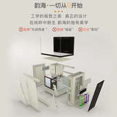 韵海超薄溢流海缸CR50 TR60超白玻璃海水缸鱼缸底滤120海缸实木柜