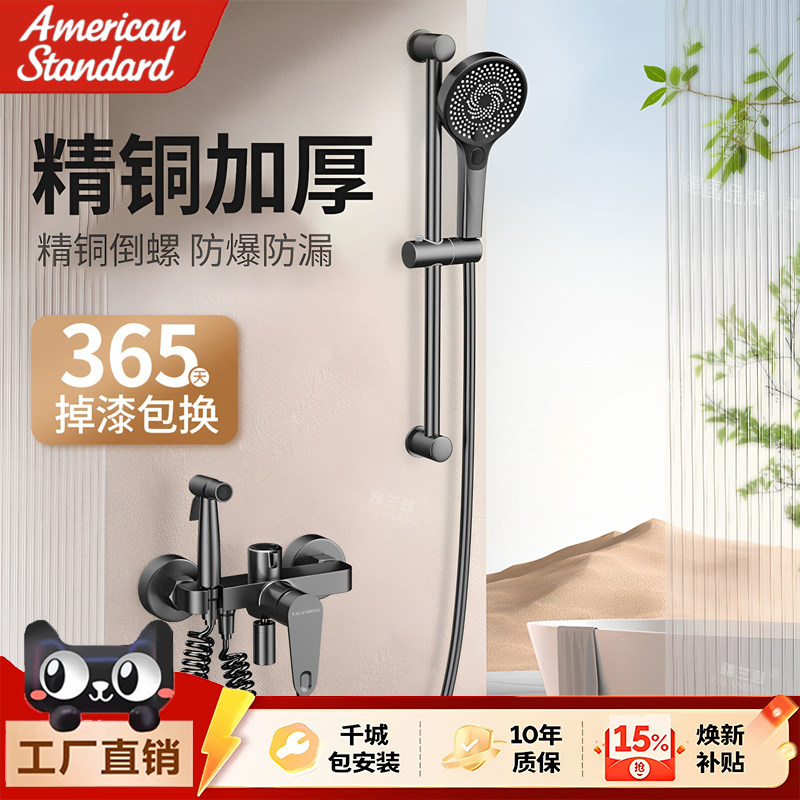 美标全铜淋浴花洒套装家用