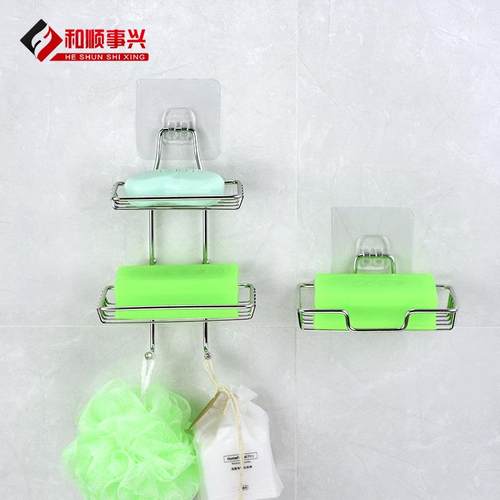 加粗不锈钢肥皂架无痕沥水肥皂盒简约晾皂架浴室皂网
