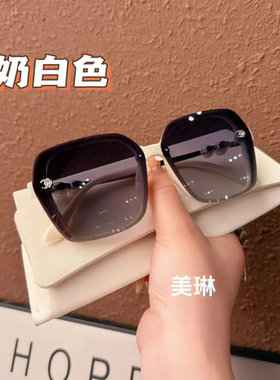 高清偏光高定细闪自带妆容感时尚墨镜防紫外线显脸小太阳镜也古