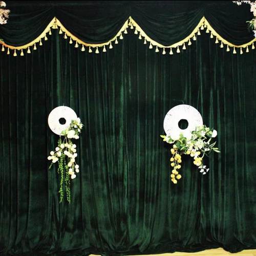 婚庆背景布幔纱幔金丝绒婚礼舞台场地布置墙面舞台幕布直播背景布