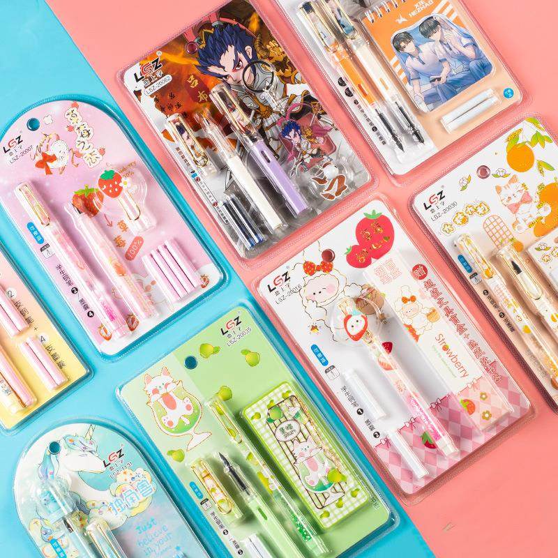 恋上字墨囊钢笔学生可爱清新少女心可擦蓝色墨囊钢笔