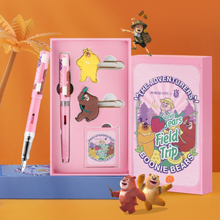 【熊出没联名款】英雄牌钢笔398礼盒卡通正姿小学生女孩三年级四年级练字书写专用小仙女节日送礼可替换墨囊
