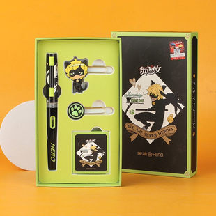 【奇迹少女】英雄钢笔398【黑猫罗尔】联名礼盒装学生卡通铱金笔日常书写练字生日礼物墨水笔正姿可替换墨囊