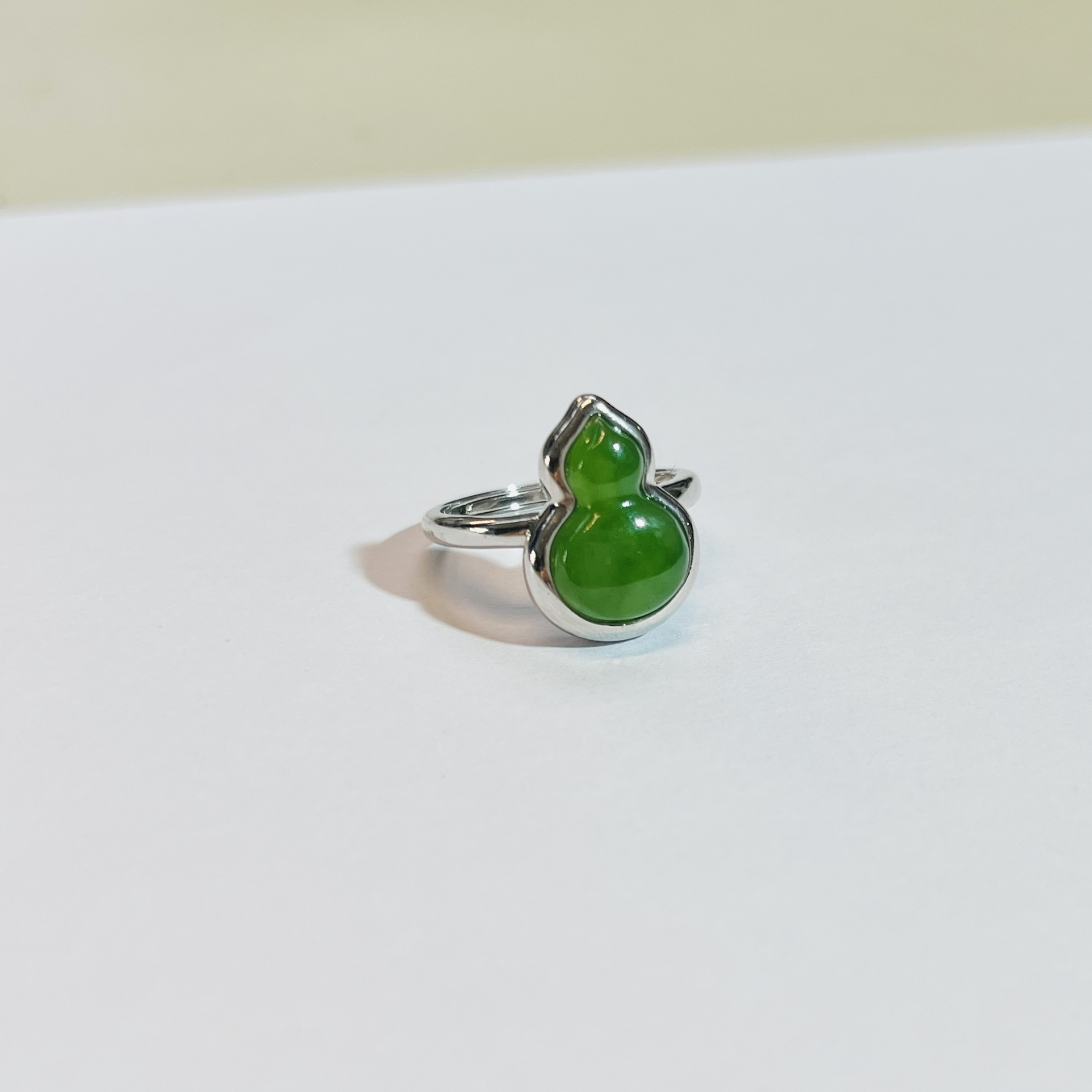 【璇姐专享】 S925银和田玉碧玉葫芦戒指
