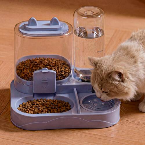 热销猫咪饭碗狗碗狗盆喝水一体宠物碗自动饮水猫食盆狗食盆喂食器