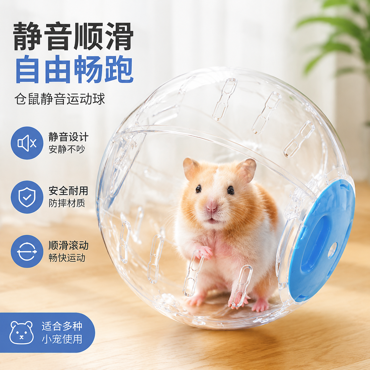 仓鼠跑球跑轮滚轮静音运动球支架金丝熊松鼠用品跑步球滚球户外球