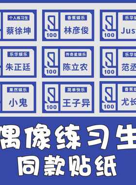 偶像练习生 同款姓名贴贴纸手机手账磨砂贴纸应援