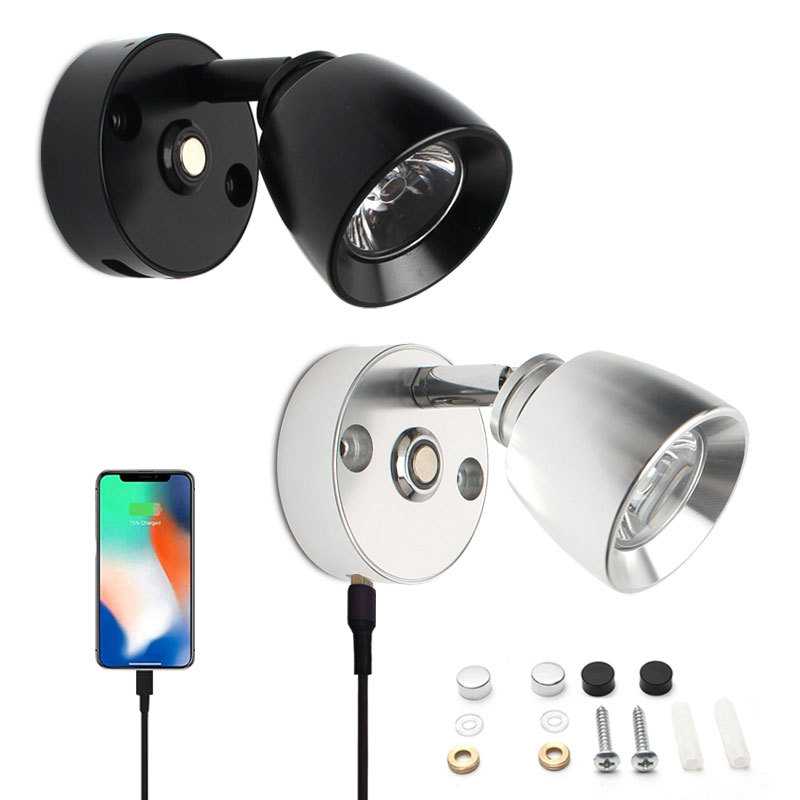 12V24VLED房车阅读灯触摸调光带USB船用房车床头阅读灯新品