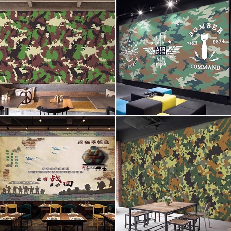 餐厅战友情军旅部队餐厅装修墙纸