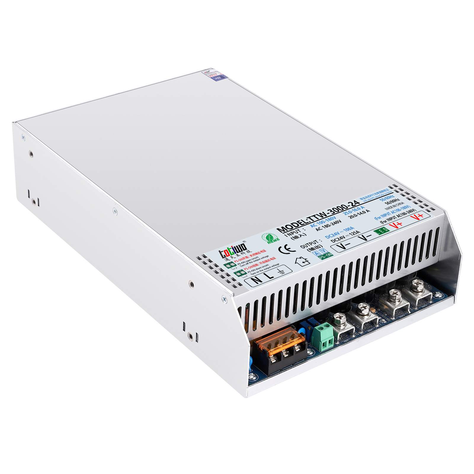 100-240VAC功率因数校正PFC功能DC160V165V170V2500W3000W电源