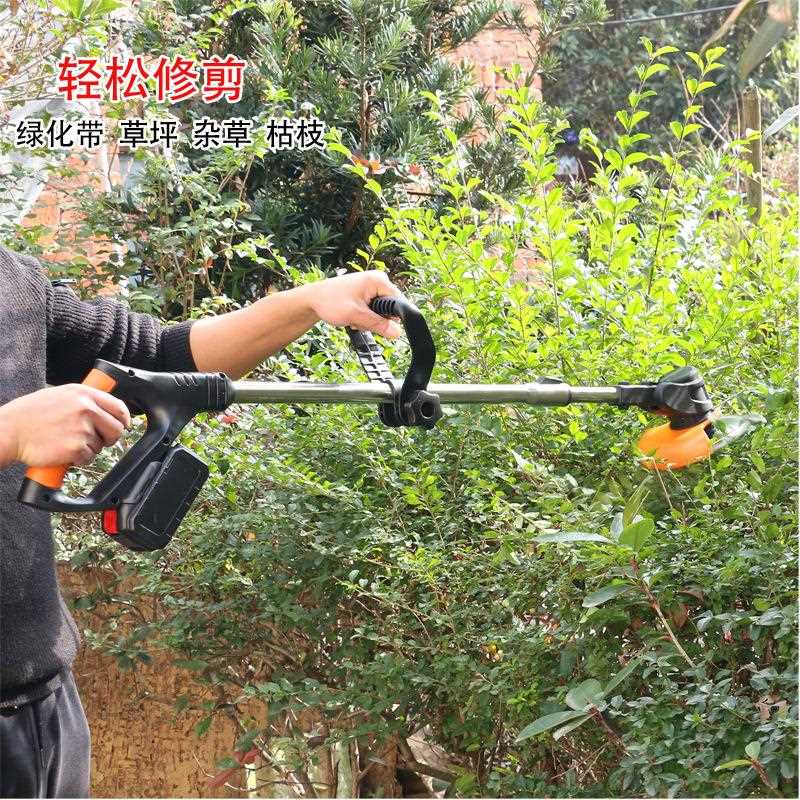 新款直销电动割草机小型家用除草机手持锂电打草机多功能充电式割