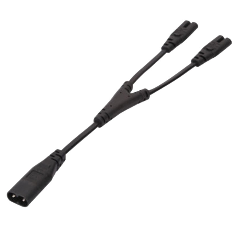 IEC320 C7转C8带开关电源线延长线2芯两孔8字N尾公对母C7-C8对接