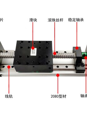 GX80双滑块滚珠丝杆滑台双线轨直线导轨电动高精度精密十字模组