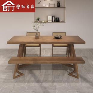直销澳铂现代简约餐桌纯实木饭桌家用长桌小户型长方形吃饭桌 新款