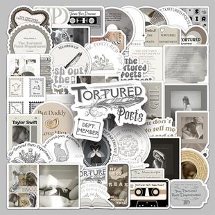 50张泰勒专辑TTPD贴纸Taylor歌手霉霉明星周边手机防水可滴胶贴纸