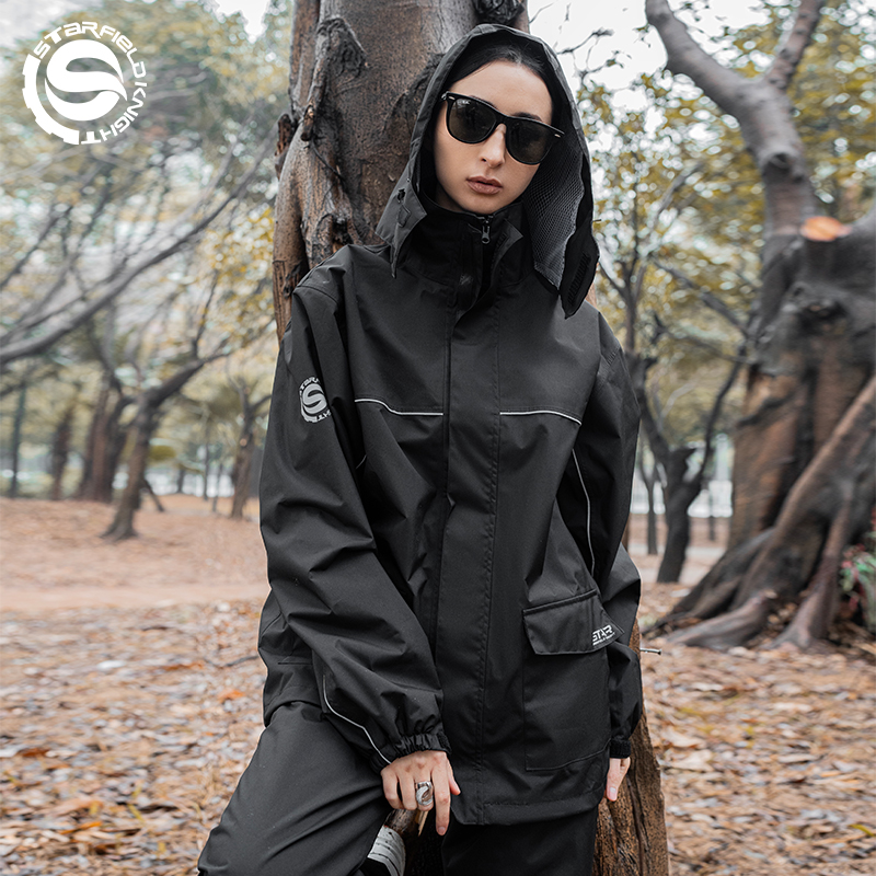 星空骑士摩托车雨衣雨裤套装骑行电动分体外卖骑手男女全身防暴雨