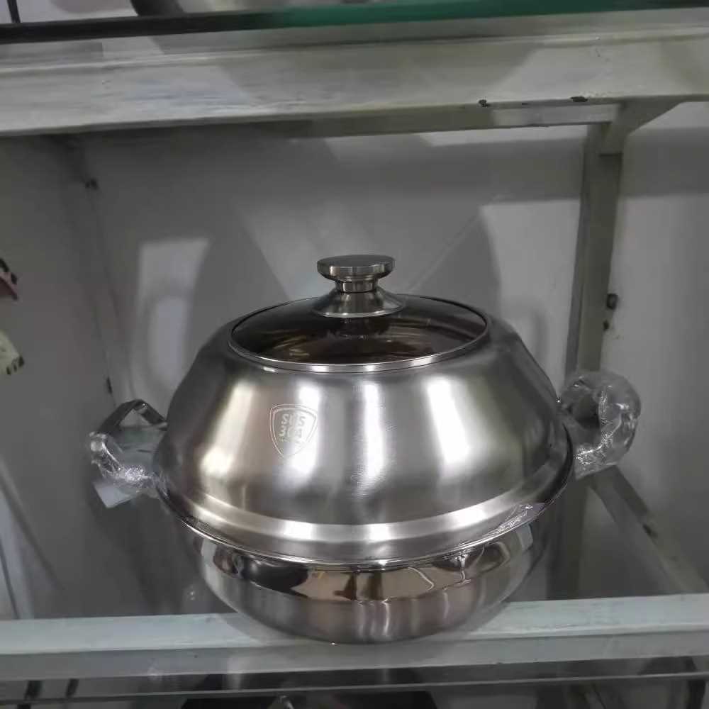 加厚304不锈钢复底汤蒸锅蒸汽火锅蒸煮锅家用二层3层电磁炉通用锅
