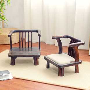 小椅子阳台休闲茶几椅家用靠背凳子餐桌椅 实木餐椅榻榻米座椅矮款